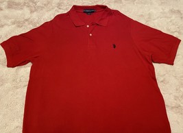 US Polo Assn Mens Short Sleeve Casual Golf Polo Shirt Size XL Red - £11.01 GBP