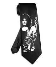 Marc Bolan T. Rex tie black satin silk hand-painted necktie - $28.00
