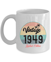 Vintage 1949 Coffee Mug 75 Year Old Retro Sunset White Cup 75th Birthday Gift - £11.83 GBP