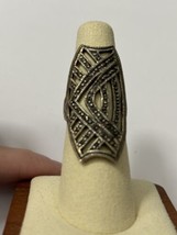 Vintage 925 Marcasite Statement Ring Size 6.5 - £35.93 GBP