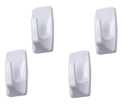 4 Pack Removable Adhesive Hooks Rectangle 2&quot; Key Holders Coats Robes Towel Bath - £6.20 GBP