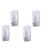 4 Pack Removable Adhesive Hooks Rectangle 2&quot; Key Holders Coats Robes Tow... - $7.91