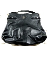  Coach  Black Leather Shoulder arm  handle blue liner hand bag purse J10... - £63.30 GBP