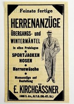 1945 WW2 German-USA Men&#39;s Clothing Store Advertisement E. Kirchgassner N... - €17,28 EUR