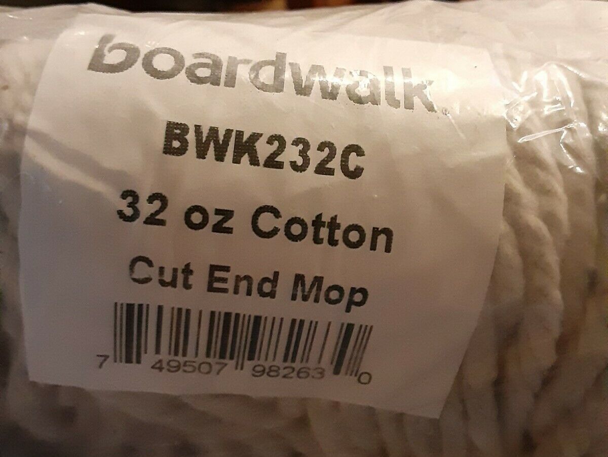Lot of 3 Boardwalk 232C Mop Head, Premium Standard Head, Cotton Fiber 32oz White - $17.82