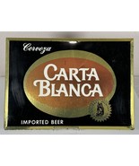 Carta Blanca Beer Sign Mexico Black Tin Metal Sign Cardboard Backing 17X... - $710.66 MXN