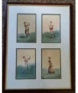 Four (4) Vintage Picture ~ Golf Prints ~ Matted ~ 20 x 26&quot; ~ Wood Frame - $60.90 CAD
