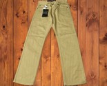 NWT Mens 32x33 Ramie/Cotton Khaki Straight Leg Denim Ask Jeans Y2K - $17.96