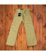 NWT Mens 32x33 Ramie/Cotton Khaki Straight Leg Denim Ask Jeans Y2K - $24.56 CAD