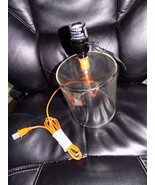 ROOM ESSENTIALS LAMP BASE CLEAR GLASS ORANGE CORD NEW - $36.90