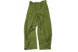 Danish army waterproof over trousers pants rain lightweight military oli... - $20.00