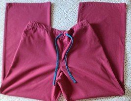 SB Fashion Scrubs ~ Women&#39;s Size Medium ~ Scrub Pants ~ Mulberry w/Teal Stripe - £11.85 GBP