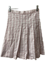 Strasburg Juniors Skirt Size 10 Womens XS Pink Brown Midi Pleated Plaid  Vintage - £8.67 GBP
