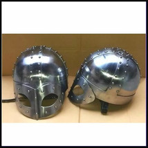 Medievale Viking Casco D&#39;Acciaio Warrior Viking Armor Halloween Casco - £51.45 GBP