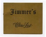 Jimmer&#39;s Wine List Menu Los Angeles California 1950&#39;s - £11.05 GBP