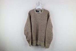 Vintage 90s Streetwear Mens Size Large Geometric Wool Knit Grandpa Sweat... - £49.67 GBP