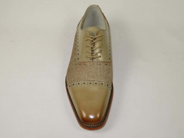 Men's Giovanni Shoes High Quality Leather/Fabric Cap Toe REED Natural Tan image 2