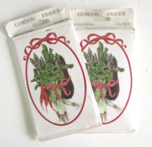 Gordon Fraser 16 Elegant Christmas Invitations England Vegetable Bouquet Vintage - $23.74