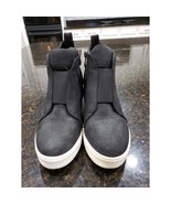 Ccocci Wedge Sneakers Women Size 8 Black Faux Leather Comfort Round Toe ... - $37.91 CAD