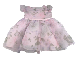 Zenzi Girls Dress Size 3 Toddler Pink Floral Mesh Flutter Sleeveless Tulle Lined - $5.45