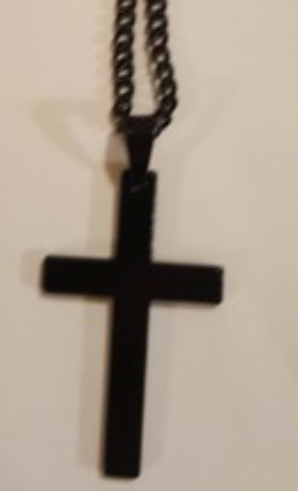 Christian Stainless Steel Black Cross Necklace