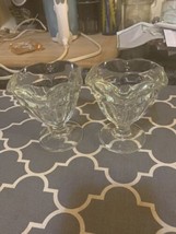 2 VINTAGE GLASS ANCHOR HOCKING CLEAR GLASS 4&quot; SUNDAE DISHES - £7.74 GBP
