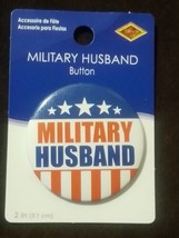 MILITARY WIFE. Service Appreciation Button 2&quot; Patriotic NEW! Red/White/Blue - £5.99 GBP