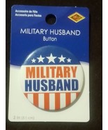 MILITARY WIFE. Service Appreciation Button 2&quot; Patriotic NEW! Red/White/Blue - £5.89 GBP