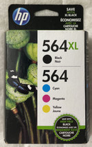 HP 564XL Black 564 Cyan Magenta Yellow Ink Cartridge N9H60FN Exp 2023 Ne... - $47.98