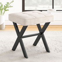 The Lue Bona Ottoman Foot Stool Is A Modern Padded Vanity Seat Suitable For - $52.98