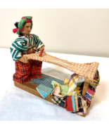 Vintage Native American Hand Made Doll Weaving on a Backstrap Loom Guate... - $47.49