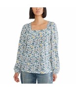 Lucky Brand Top Shirt XS S Womens White Small Print Floral Knit Childhoo... - $22.53