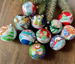 Set of 10 Christmas glass ornaments, Handmade Christmas gift, Blown Chri... - $82.50