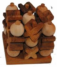 Ethical Thai 3D Wooden Knots &amp; Crosses x o Travel Board Game Brain Teaser 8x8cm - £21.47 GBP