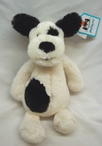 Jellycat London Extra Soft Cream &amp; Black Puppy Dog 9&quot; Plush Stuffed Animal New - £14.73 GBP