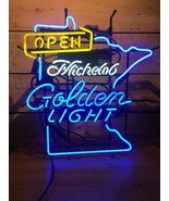 New Michelob Golden Minnesota Open Light Bar Beer Neon Sign 24&quot;x20&quot; - £199.21 GBP