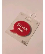 Coasters 4Pk Red Drink Me Coasters Vintage K-Mart 1990s Era - £10.91 GBP