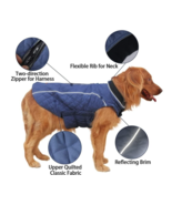 EMUST Dog Winter Jacket Dog Coat for Winter Color-Blue Reflective Size XL - £18.63 GBP