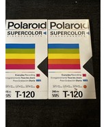 Lot of 2 Polaroid Supercolor Video Cassette VHS Blank T-120 120 Min Bran... - $14.06