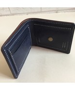 Bifold Men&#39;s wallet with handmade change pocket Pueblo leather Color BLU... - $76.20 CAD