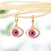 1 Pair Colored Pendant Hoop Earrings For Women Gift Jewelry Fashion Vintage Turk - £10.50 GBP