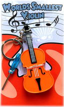 Worlds Smallest Violin Keychain Playable with Music Mini Keychain New - £10.39 GBP