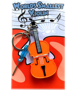 Worlds Smallest Violin Keychain Playable with Music Mini Keychain New - £10.41 GBP
