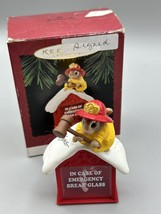 Ornament Hallmark North Pole 911 Fire Box Candy Cane Chipmunk Signed QX5957 - £5.29 GBP