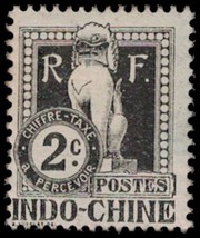 1908 French Indochina Stamp - Postage Due 2C 1691 - $1.49