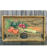 Vintage Burt&#39;s Seeds Hand Painted Sign Advertising Rustic Wood Frame pai... - £28.52 GBP
