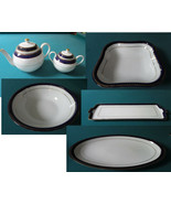 &quot;Zsolnay Pecs”  Tea Pot Covered Sugar Bowl Tray Blue Cobalt &amp; Gold Pick 1  - $2,481.10 MXN+