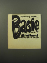 1956 Birdland Club Ad - Count Basie Appearing nightly and his orch - £14.77 GBP