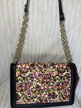 STEVE MADDEN BLACK Floral Print Crossbody Breah Shoulder Flap Bag NWT - £34.40 GBP