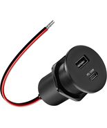 12V Aluminum USB Outlet 100W PD3.1 Type-C 18W QC3.0 Dual Port Fast Car C... - $35.63